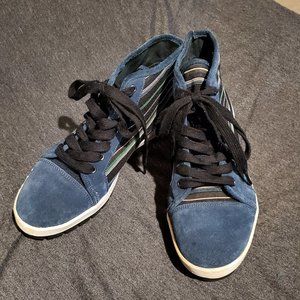 United Nude Euro High Top Jump Sneakers-Suede Navy and Boho Stripe